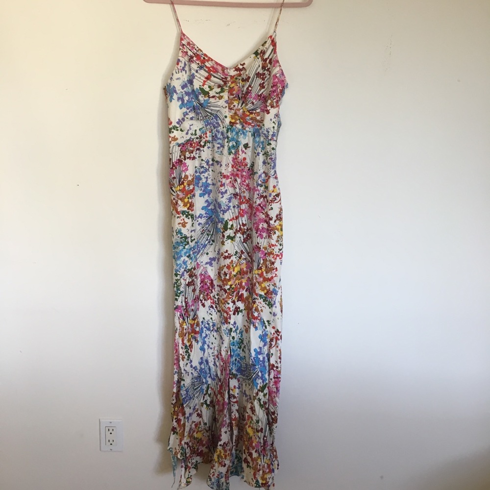 Ali Ro Silk Maxi Dress Floral Print